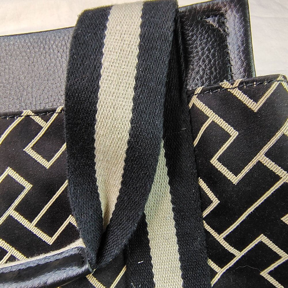 Tommy Hilfiger Y2K Black Logo Tote Bag Canvas Faux Leather American Classics - Picture 14 of 16